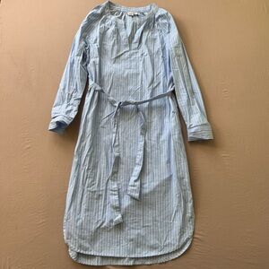 Gap Poplin Stripe Raglan Tie-Belt Shirtdress